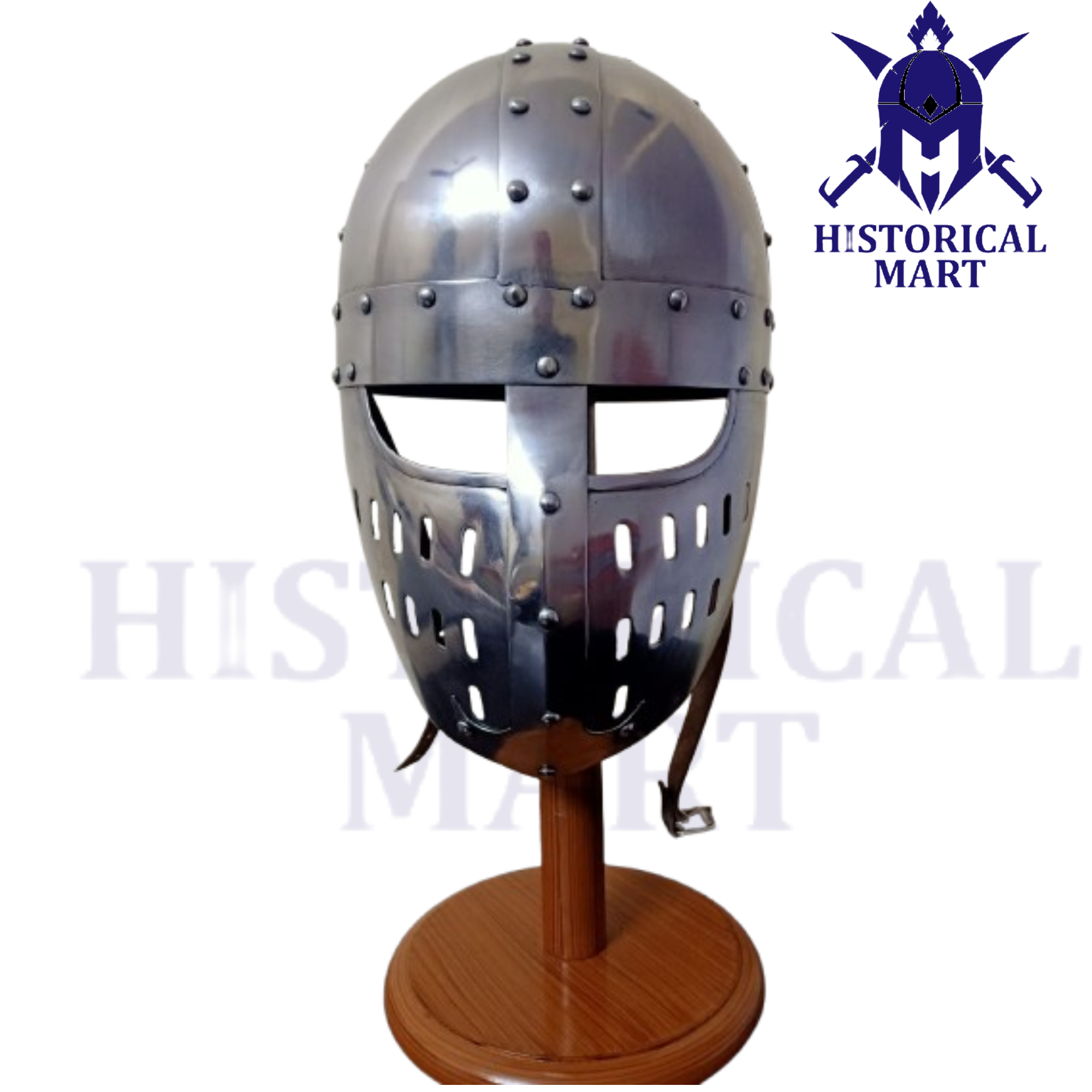 Knight King Medieval Helmet - Fully Wearable Norman Winged Design with Leather Liner for LARP and Historical Reenactments