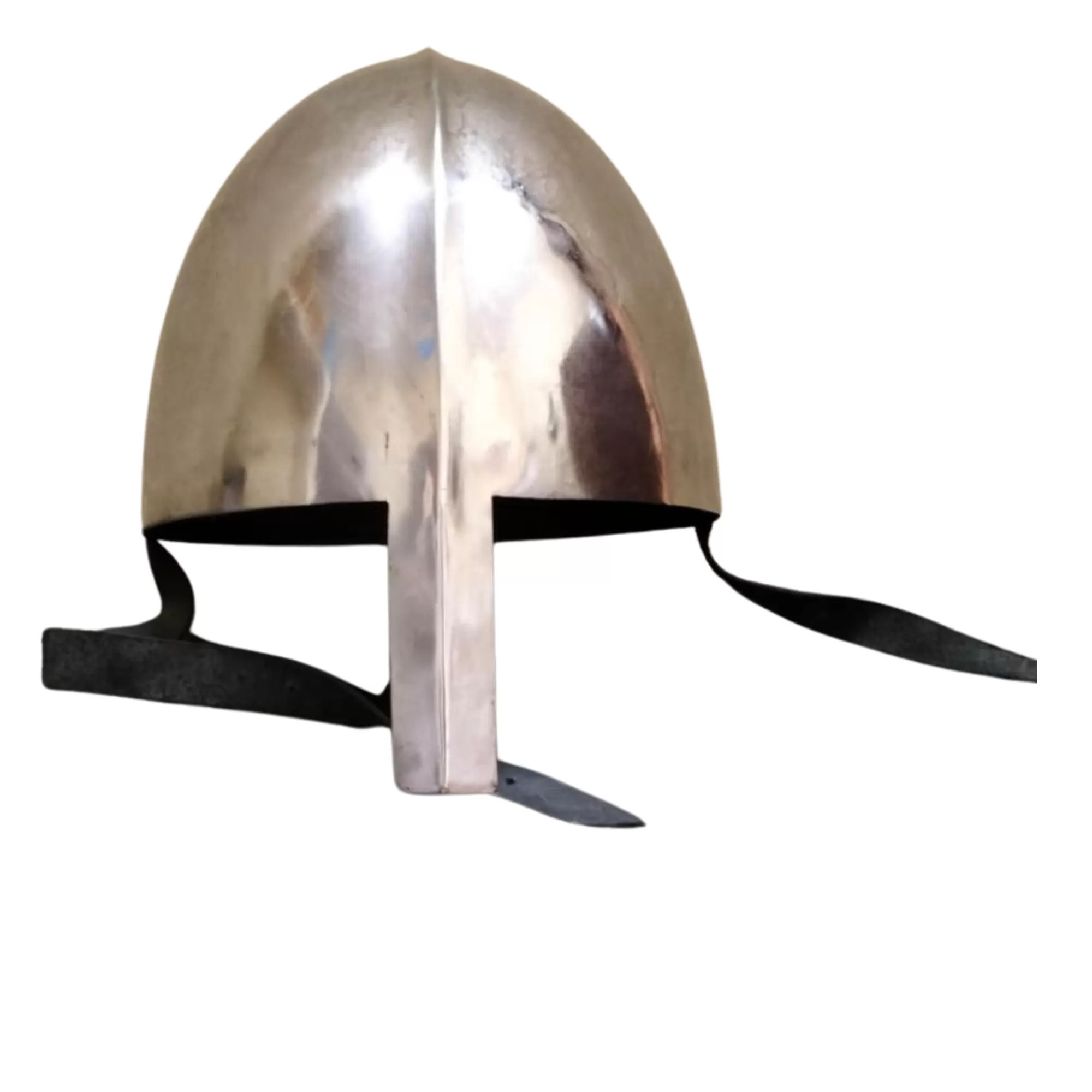 Medieval Nasal Helmet - 18 Gauge Steel Battle Warrior Costume Helmet for LARP, Reenactments, Viking & Norse Themes