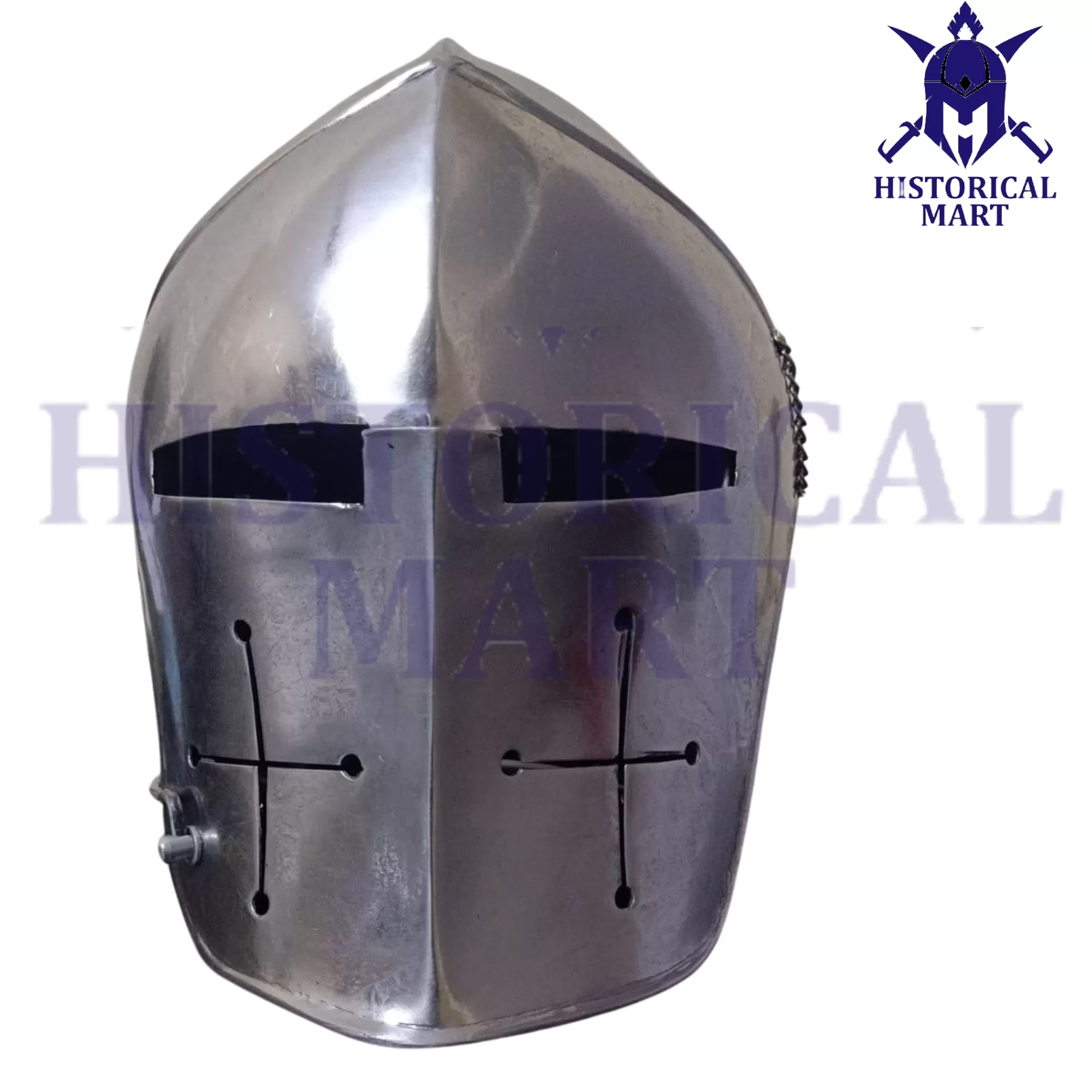 Visored Barbute Helmet – Handmade Mild Steel Armor with Leather Liner | Wearable Medieval Knight Armor for Adults | Perfect Halloween Gift