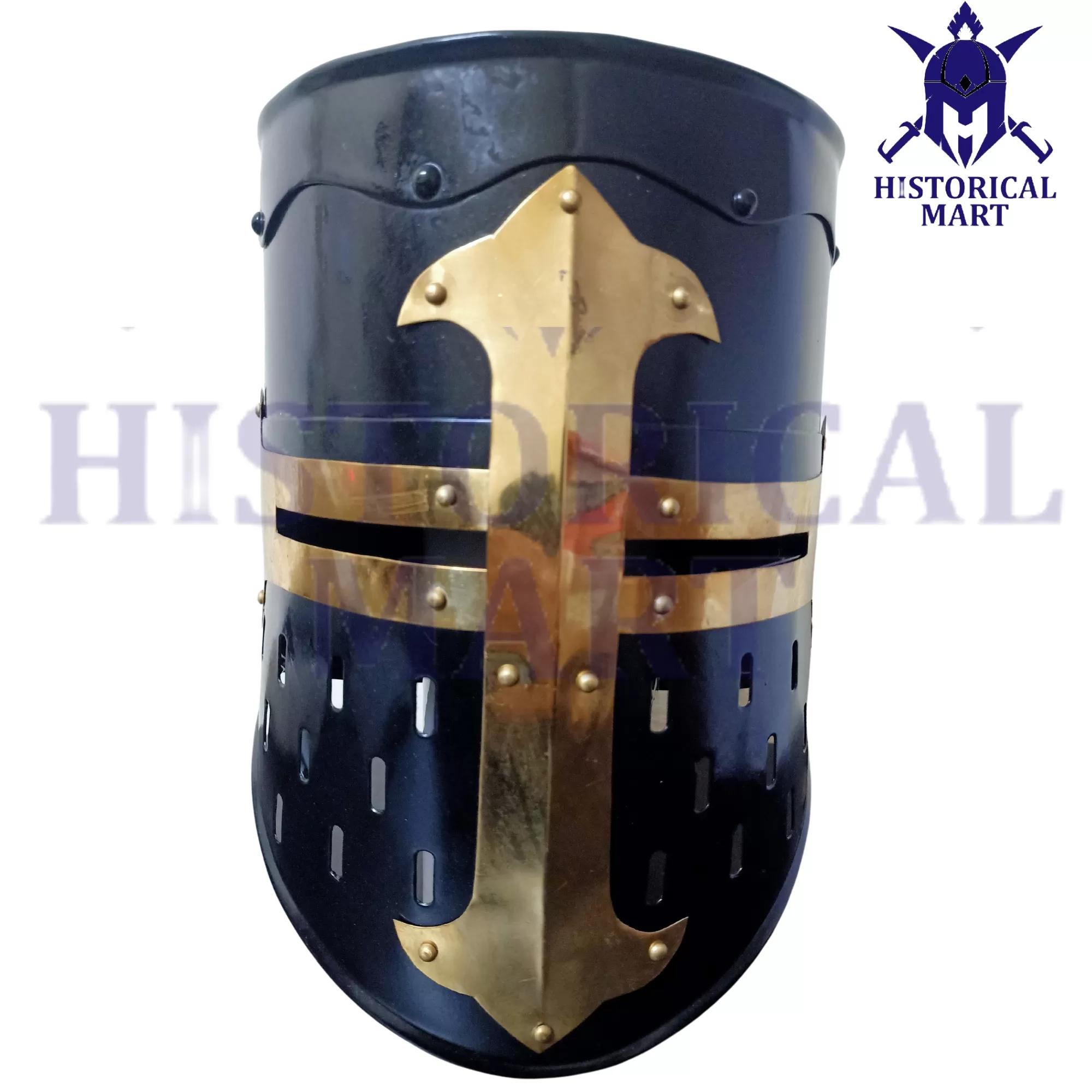 Medieval Templar Knight Crusader Helmet Armor – Handmade for LARP, SCA & Art | With Liner | Perfect Halloween Gift