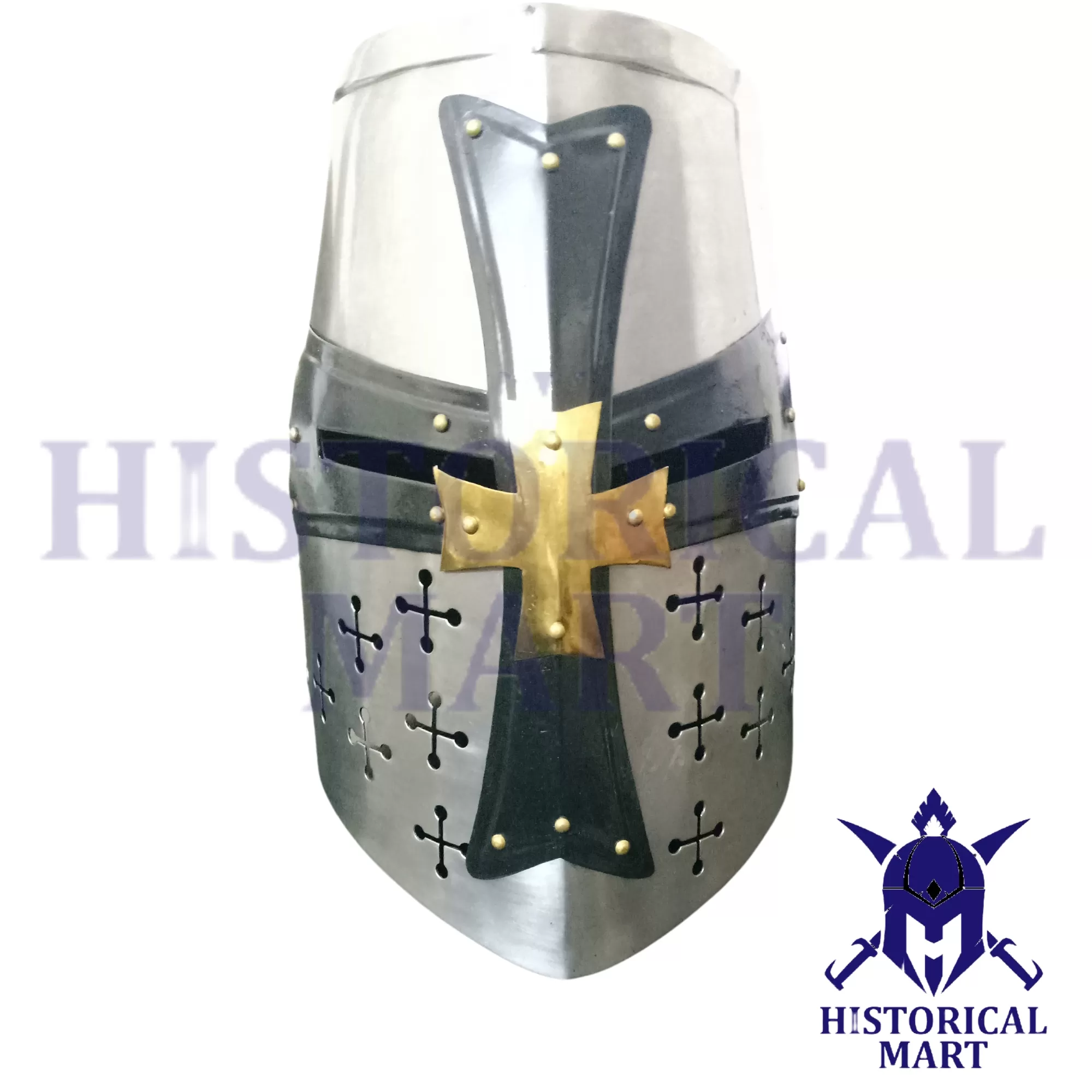 Authentic Templar Crusader Knight Helmet | LARP Medieval Costume Armor for Halloween