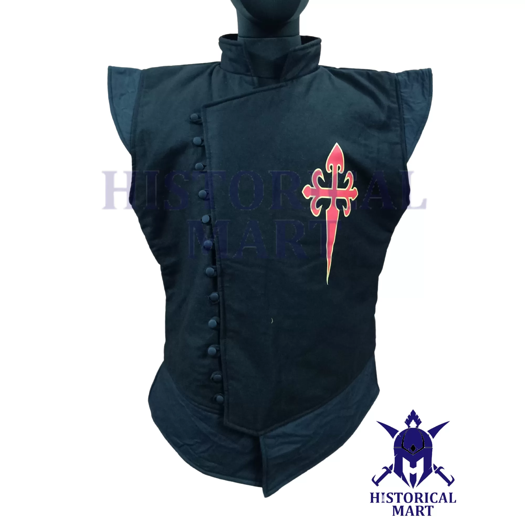 Sleeveless Medieval Padded Doublet - Ideal Armor for LARP, SCA, and Halloween Costume