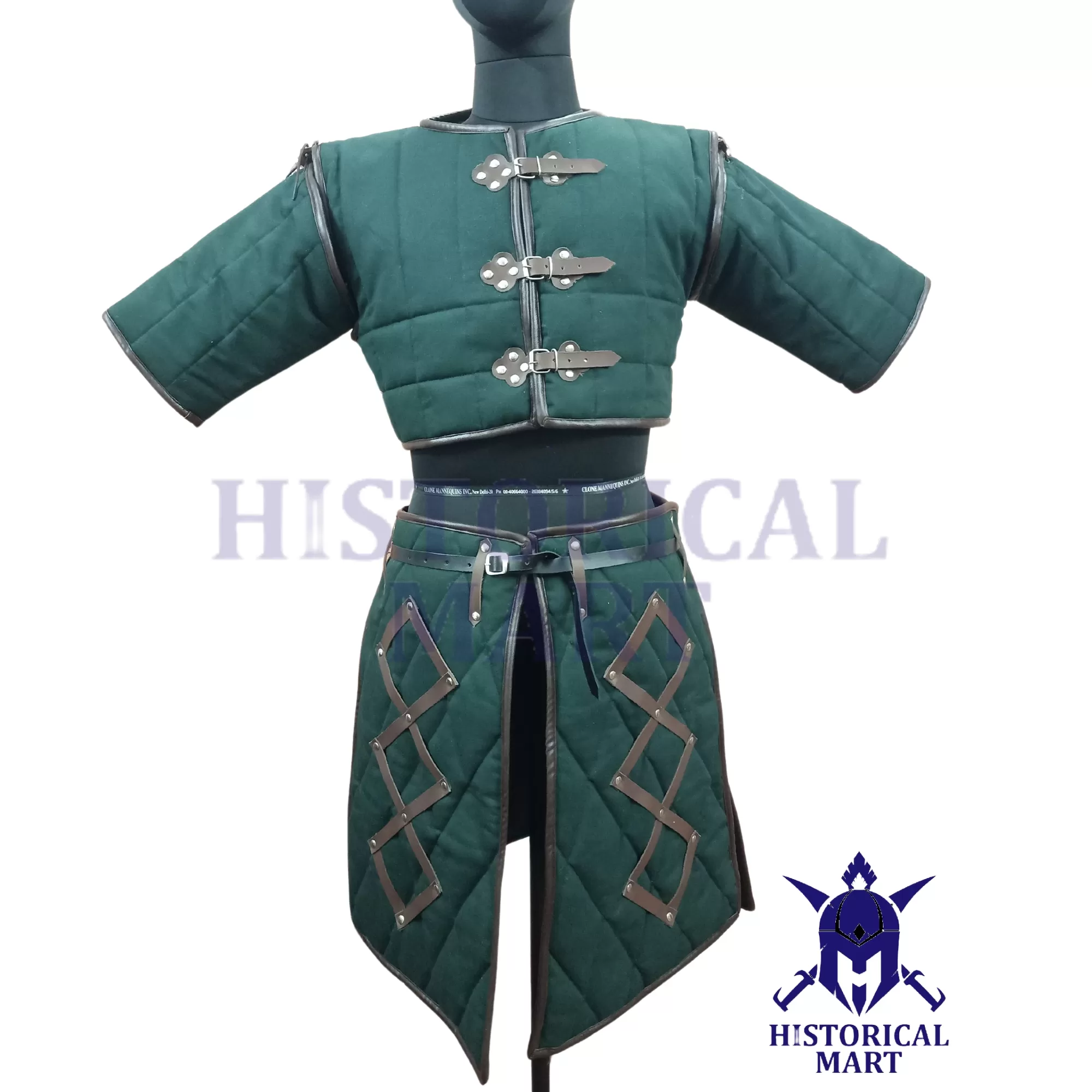 Medieval Viking Gambeson Costume - Cotton Half Sleeve Aketon Padded Armor Jacket for SCA & LARP