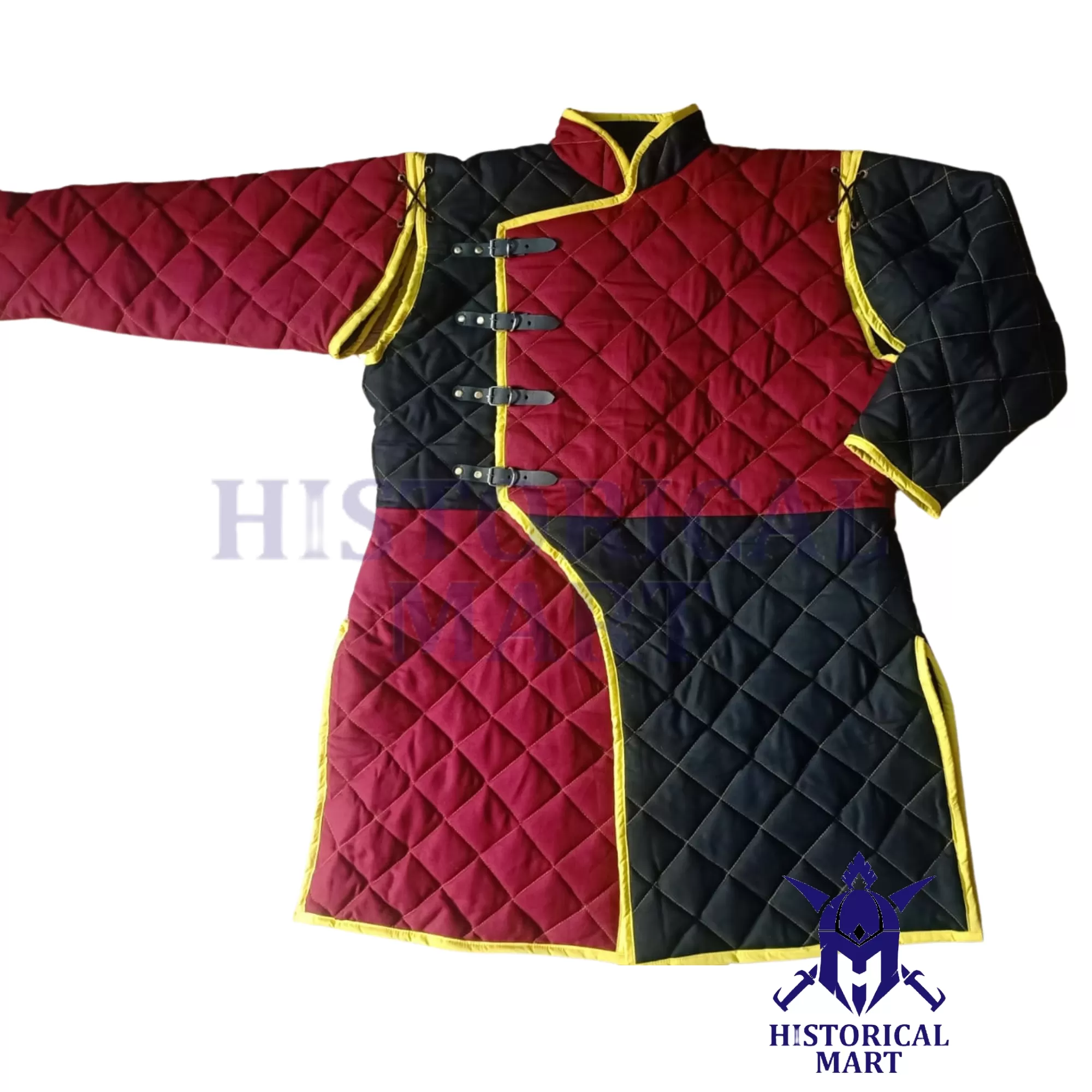 Medieval Padded Full Sleeve Gambeson - Handmade Cotton Long Costume for LARP, SCA & Cosplay