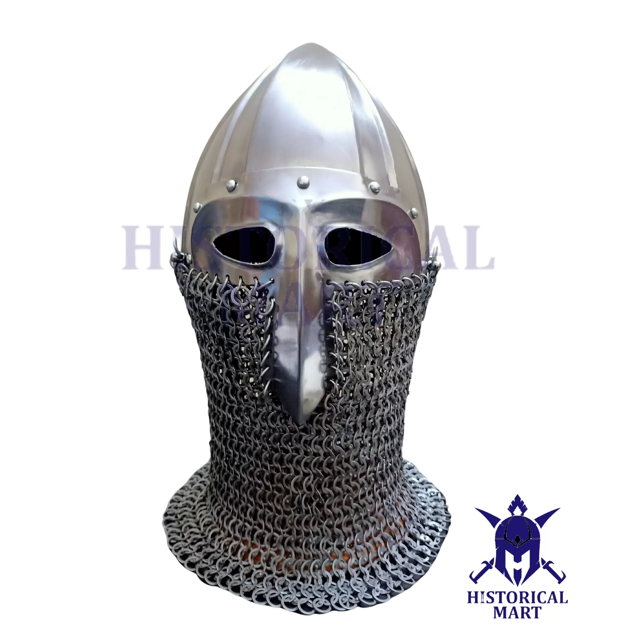 Medieval Knight Armor Helmet - Handmade Viking LARP & SCA Role Play Costume for Halloween