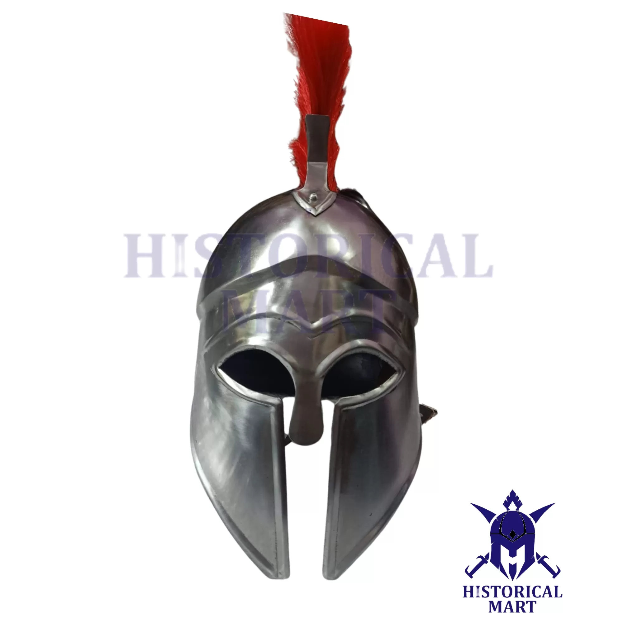 Medieval Warrior Silver Plumed Knights Helmet - Handmade 18 Gauge Steel for LARP, SCA & Halloween