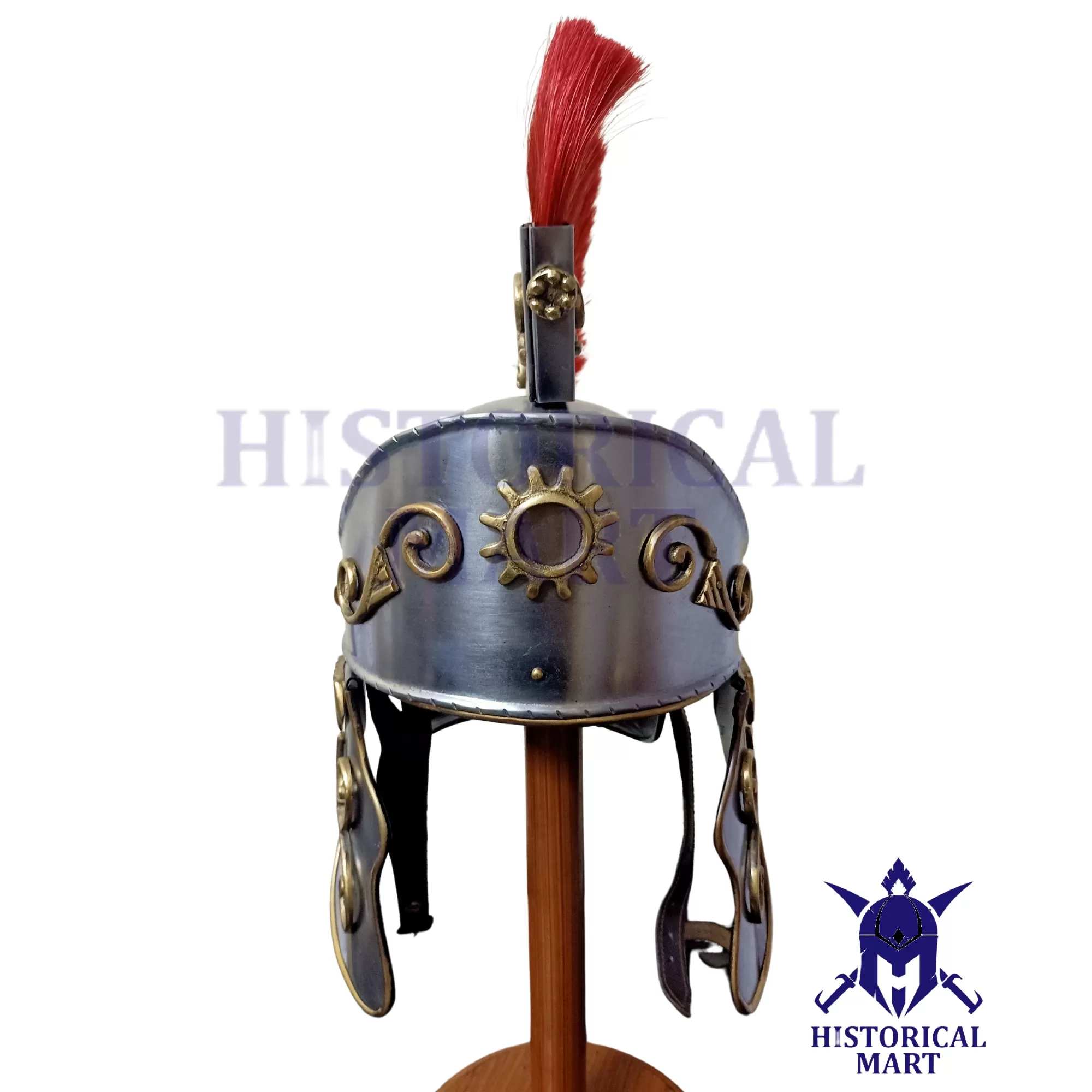 Handmade King Arthur Roman Helmet - Viking Style with Free Liner for LARP, SCA & Halloween