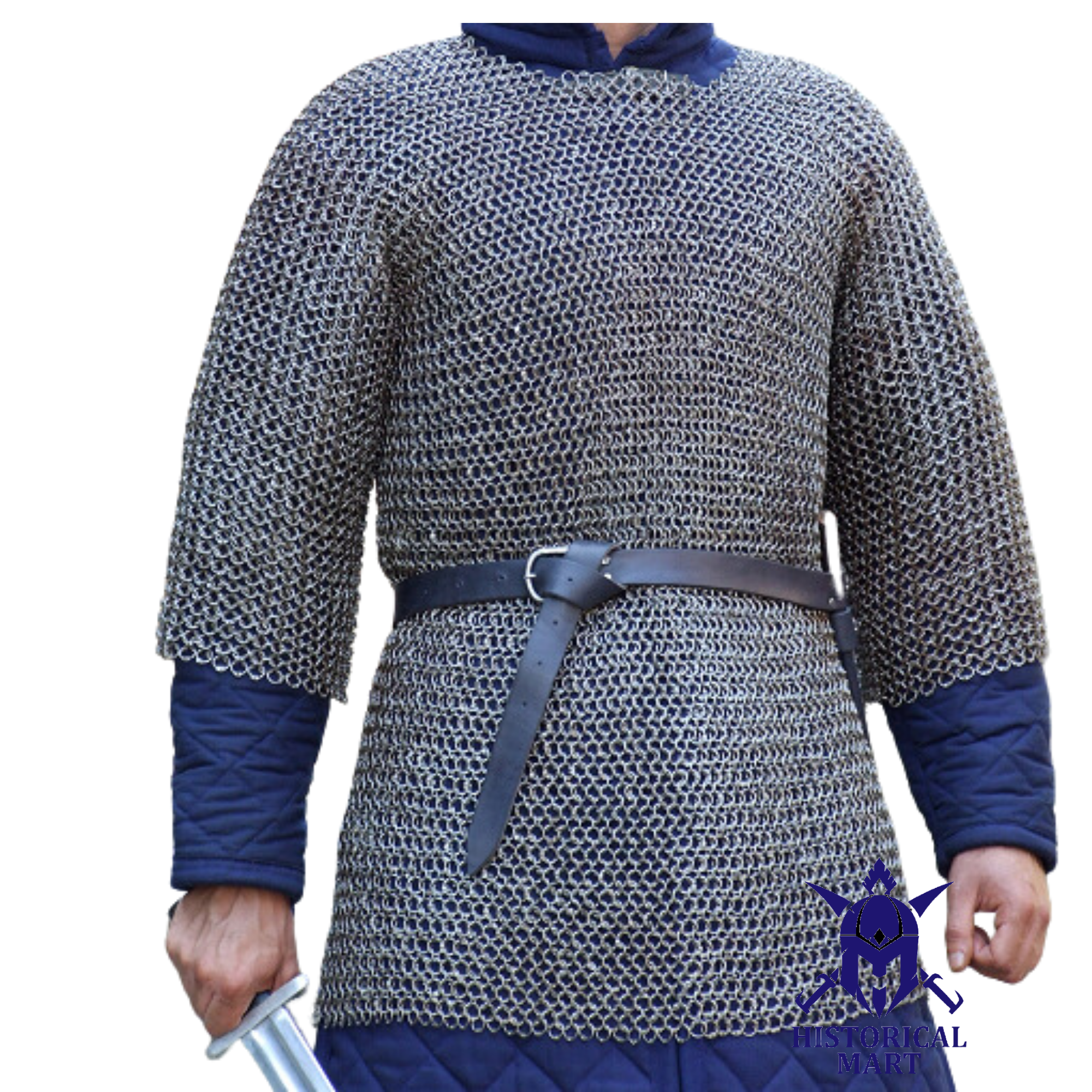 6 mm Chain mail Shirt Full Sleeve Round Riveted with Solid/Alternating Ring Medieval Shirt