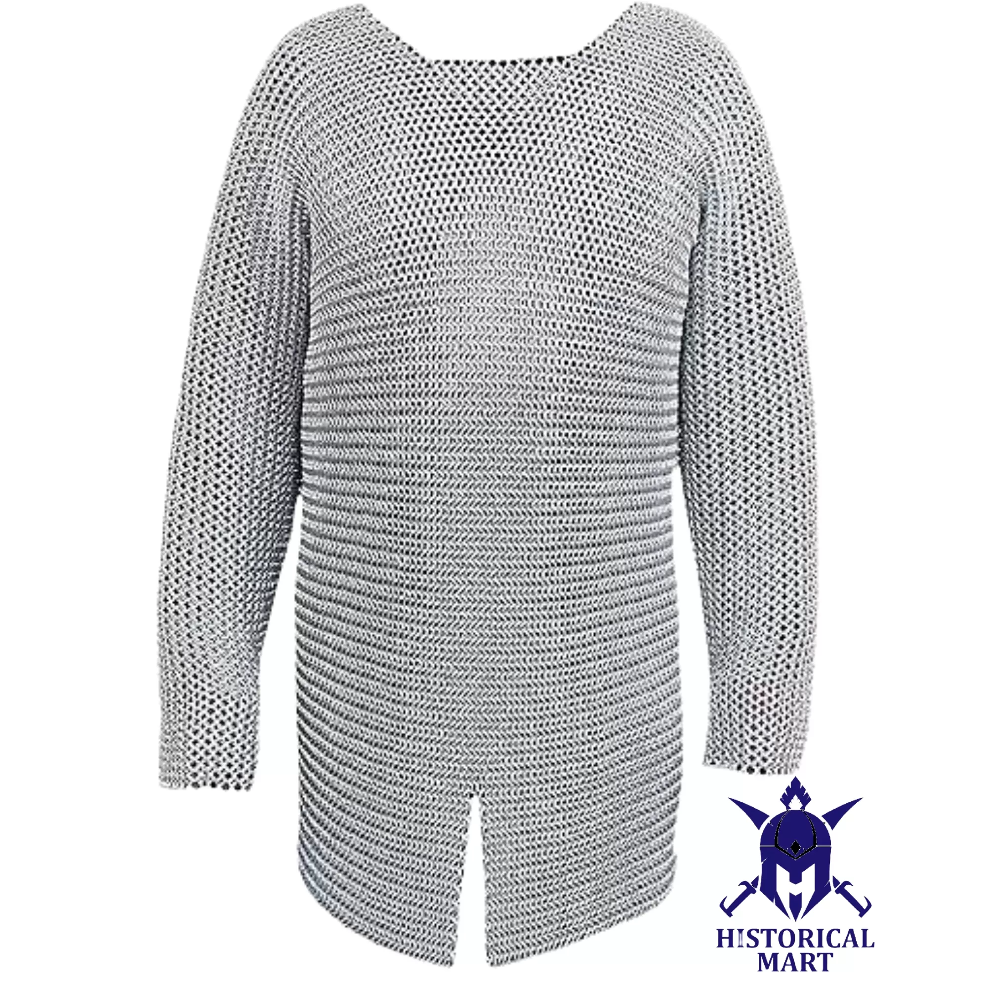 Handmade Medieval Aluminum Chainmail Shirt | Butted Full Sleeve Armor for LARP, SCA & Halloween Costumes