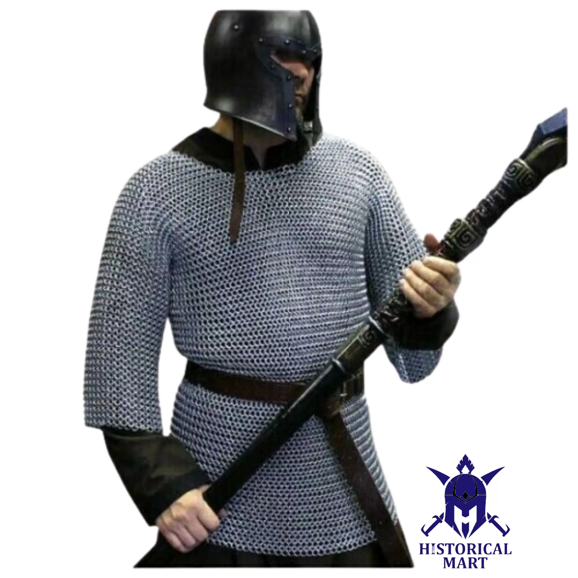 Medieval Aluminum Chainmail Shirt | Butted Haubergeon Armor | Handmade for LARP & Cosplay