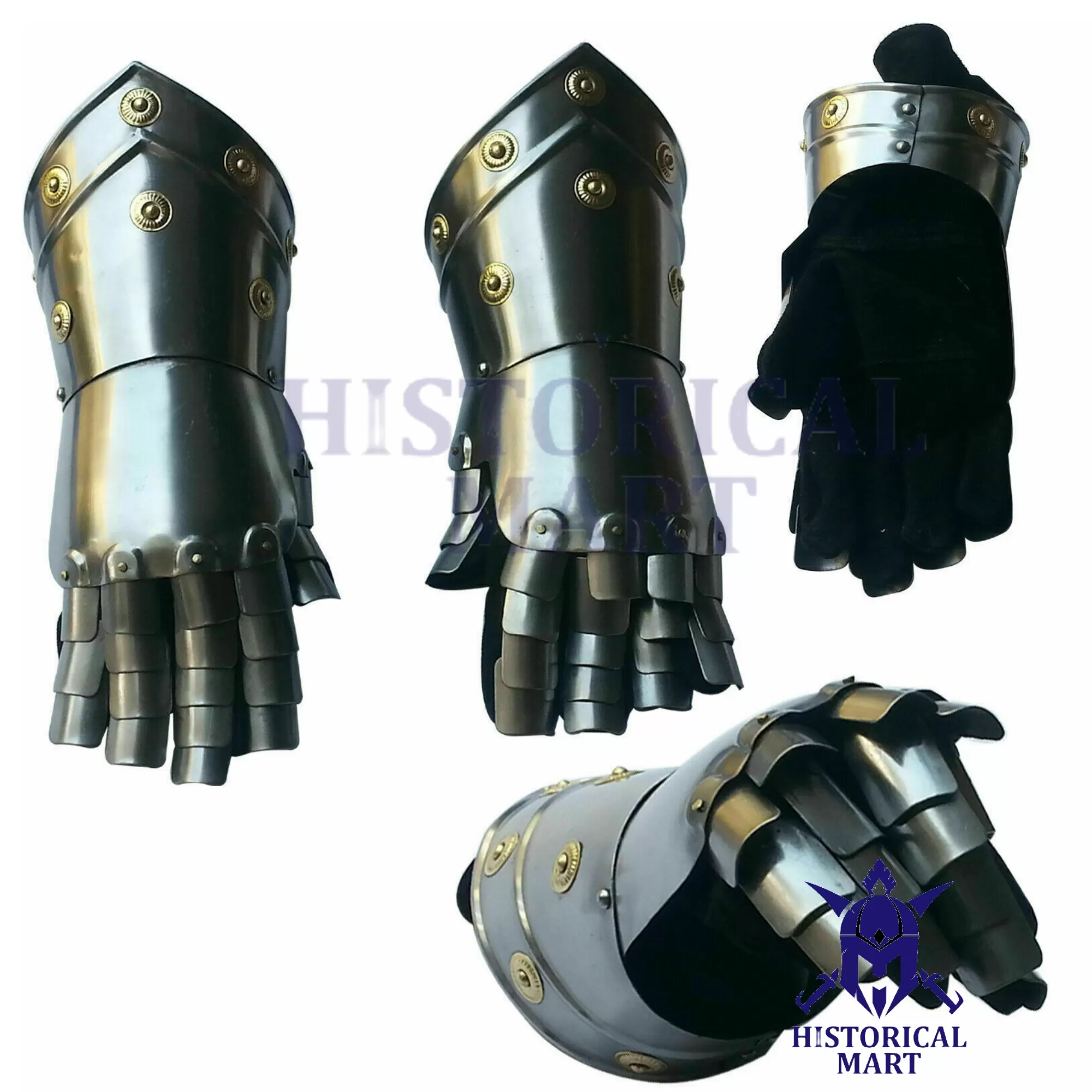 Metal Gothic Knight Gauntlets – Fully Functional Silver Armor Gloves for LARP, SCA & Medieval Cosplay