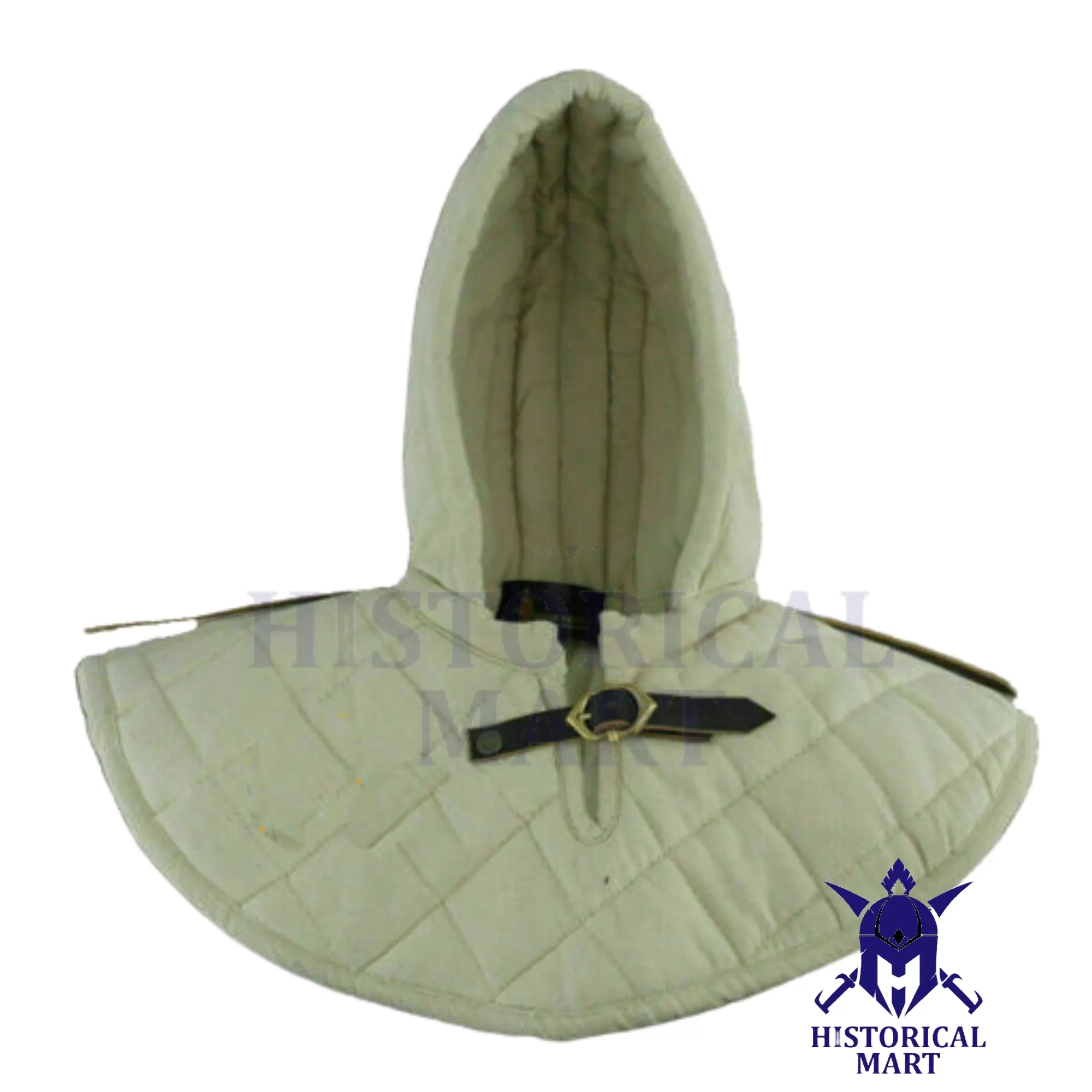 Renaissance Medieval Cotton Padded Armor Collar & Coif Arming Cap – Aventail Neck & Head Protector Under Armor for LARP, SCA & Cosplay 